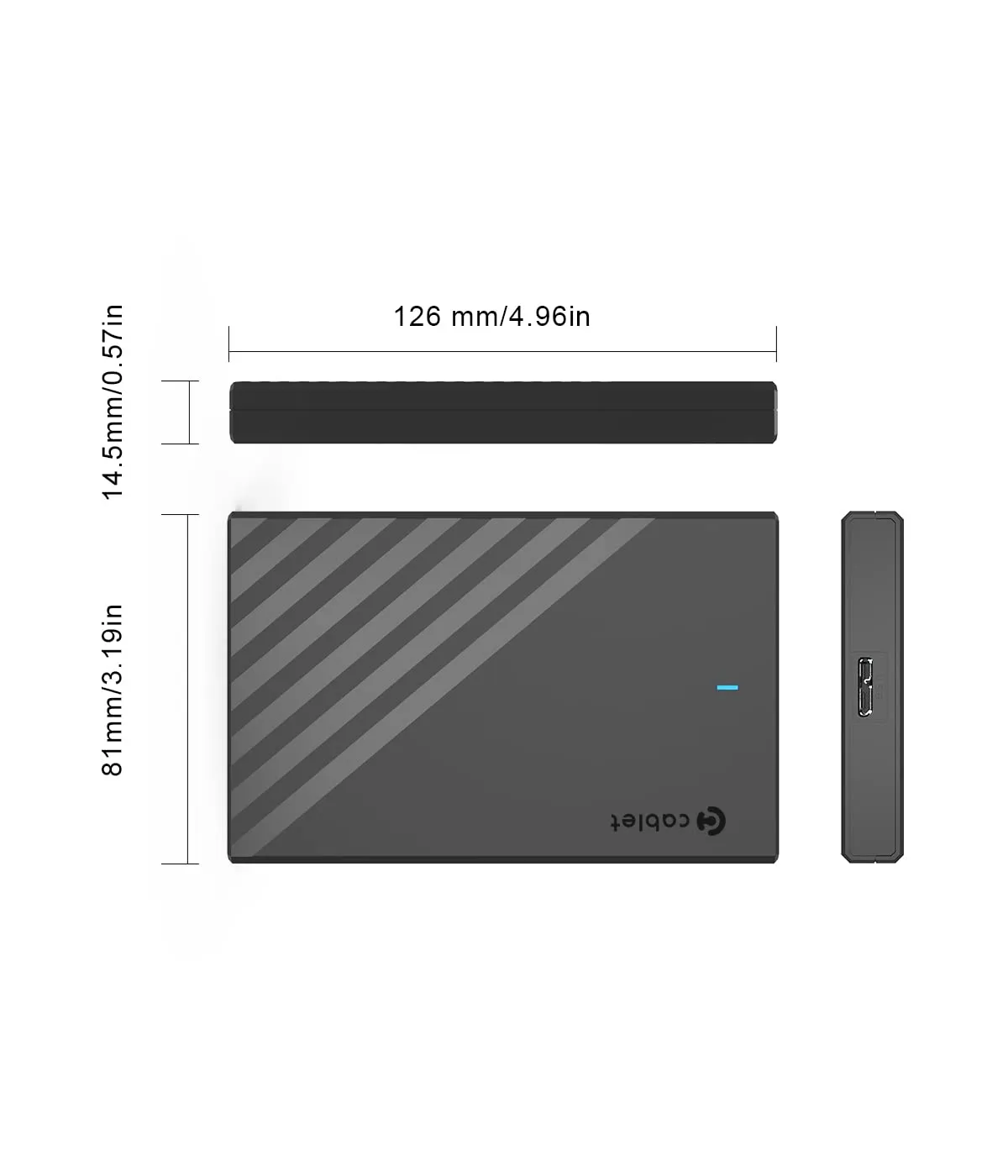 Cablet SSD Casing 2.5 Inch Sata USB 3.0 (HD2544 U3) view 2